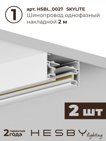 Трековая система в сборе накладная однофазная 220V Hesby Lighting Skylite №5 HSBL_kompl_S005_NI4W3K