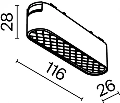 Трековый светильник Basis Grid Radity 4000K 6Вт 120° LED (магнитный) Maytoni Technical TR084-1-6W4K-B (48V)