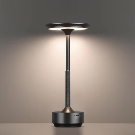 Настольная лампа с аккумулятором 5034/6TL черный никель/металл/акрил LED 6W 3000K-5700K 300Лм Odeon Light Tet-A-Tet (12V, диммер, сенсорный выключатель, круглые)