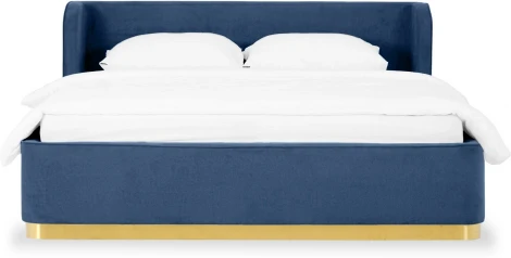 Кровать Vibe 1600 ОГОГО (арт.748487), (Шенилл,Ткань/Синий)