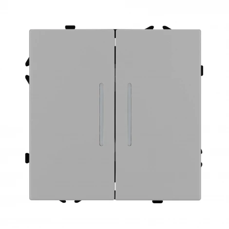 Механизм выключателя двухклавишный проходной LED SWT-NOBE-MKP2-SFPL-L-IS (230V, 10A) (Arlight, Никель) 059415