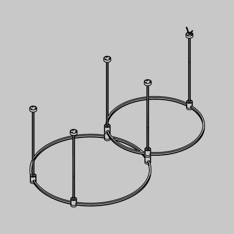 Модульная конструкция магнитная (набор) круглая двухуровневая D800мм + D650мм на жестких подвесах Medium Maytoni TFC-Flar-M01-PT