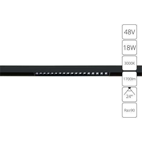 Трековый светильник магнитный 48V Arte Lamp Linea A4675PL-1BK