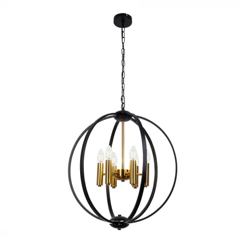 Подвесная люстра Arte Lamp Castula A7013SP-6BK (220V, на цепи, шар, клетка)