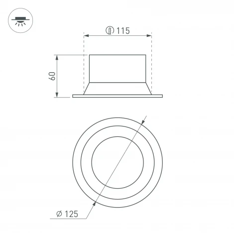 Светильник встроенный MS-BREEZE-BUILT-R125-16W Day4000 (WH, 90 deg, 230V) (Arlight, IP20 Металл) 035613(1)