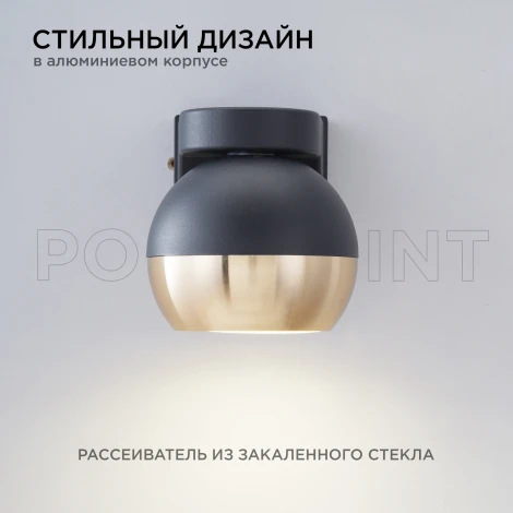 Настенный светильник уличный 1х15Вт черный, алюминий Apeyron 11-124