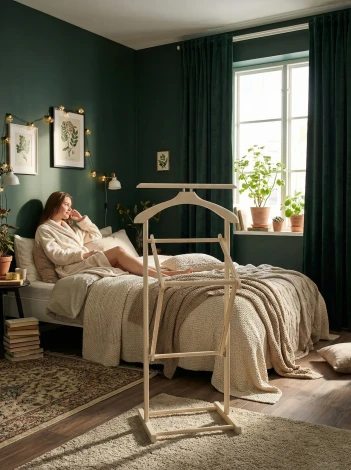 Вешалка костюмная складная В 21Н слоновая кость Mebelik 009625