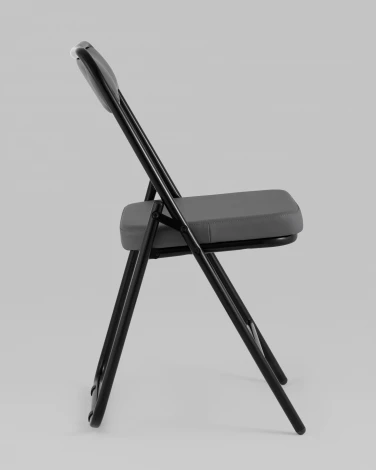 Стул складной Джонни иск.кожа серый, каркас черный матовый Stool Group УТ000043449