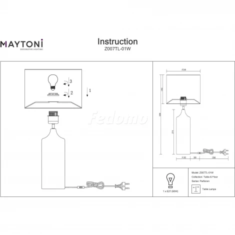 Интерьерная настольная лампа Maytoni Parfenon Z007TL-01W
