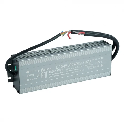 Трансформатор электронный для светодиодной ленты 300W 24V IP67 (драйвер) LB007 Feron LB007 53084