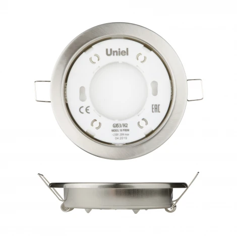 Встраиваемый точечный светильник Uniel GX53/H2 NICKEL 10 PROM (220V, круглые)
