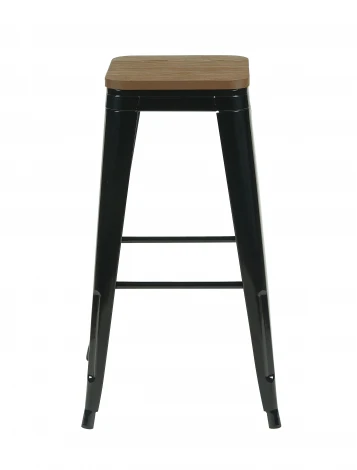 Стул барный TOLIX черный глянцевый + темное дерево KD 4 шт. Stool Group УТ000042402