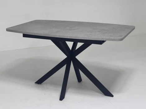 Стол АРИЗОНА 130 БЕТОН ЧИКАГО СВ.СЕРЫЙ / Черный каркас M-City 64606