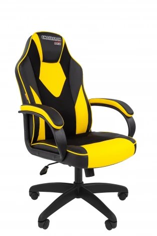 Кресло Chairman game 17 Россия экокожа черный/желтый 7213495