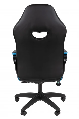 Кресло Chairman game 16 Россия экокожа черный/голубой/белый 7213484