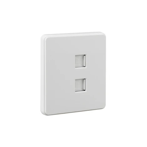 Розетка компьютерная двойная RJ45+RJ45 кат6 с/у перламутр Kranz Round KR-78-0725-1