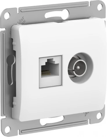 Розетка двойная TV+Ethernet RJ-45 (белый) Systeme Electric GSL000189