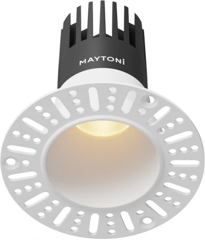 Встраиваемый светильник под гипсокартон Maytoni Dip DL120-10W-2.7K-TRS-W (LED, 220V, круглые)
