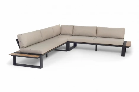 "Тулон" угловой модульный диван, каркас из алюминия 4SIS TUL-MLS3-001(HPL OAK) B Mua (beige15052)