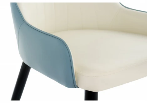 Обеденный стул на металлокаркасе Woodville Rendal light blue / white 11781