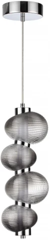 Подвесной светильник Odeon Light Bruco 5096/17L хром/дымчатый градиент/металл/стекло LED 17W 4000K (220V, на проводе, бусы)
