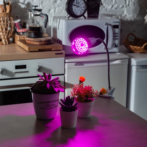 Лампочка светодиодная E27 8W шар розовая Uniel LED-A60-8W/SPSB/E27/CL PLP30GR
