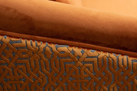 Диван Треви(Trevi) 230М(К) трехм раскл с кантом оранж Pad32+Lattice ORANG 232*103*88см Garda Decor