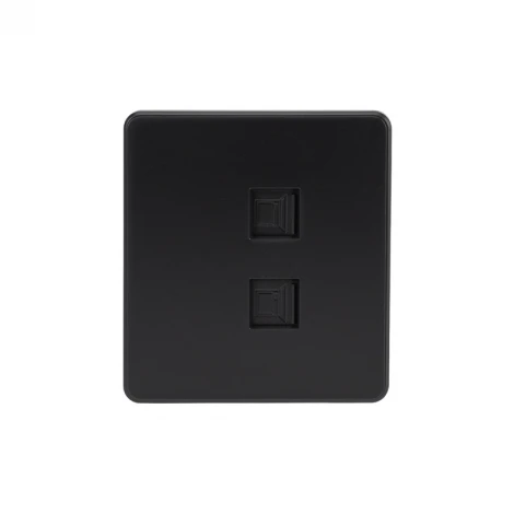 Розетка компьютерная двойная RJ45+RJ45 кат6 с/у оникс Kranz Round KR-78-0725-3