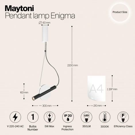 Подвесной светильник Enigma MOD150PL-L5W3K (LED, 220V, на тросе)