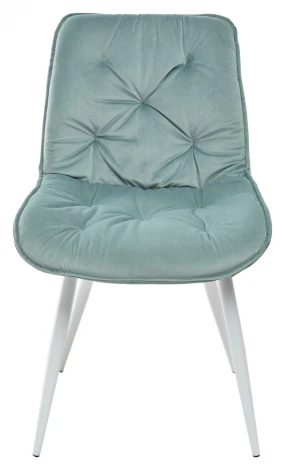 Обеденный стул M-City MONACO UF910-15 LIGHT GREEN, велюр/белый каркас