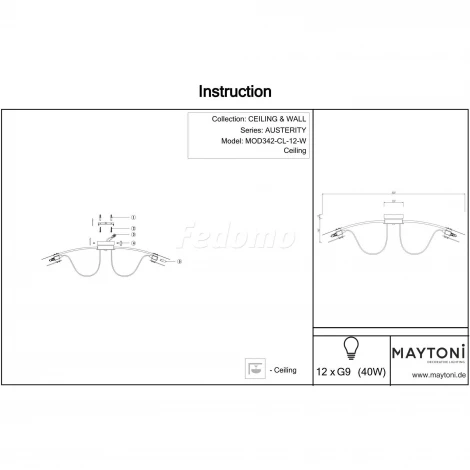 Потолочная люстра Maytoni Austerity MOD342-CL-12-W