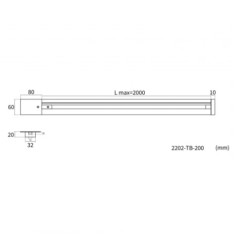 Шинопровод однофазный встраиваемый 220V 2 метра Favourite Practica 2202-TB-200