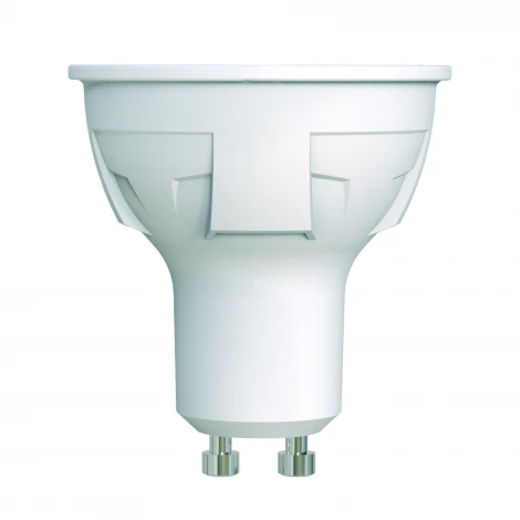 Лампа светодиодная, форма «JCDR», матовая, дневной белый свет 6500K Uniel Яркая LED-JCDR 6W/6500K/GU10/FR PLP01WH