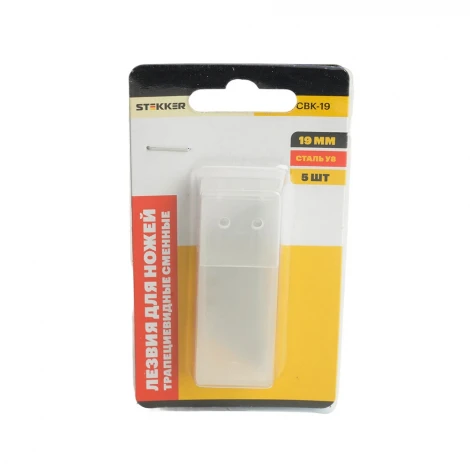 Сменные трапециевидные лезвия для монтажных ножей 19 мм, 5 шт, CBK-19 Stekker CBK-19 50194