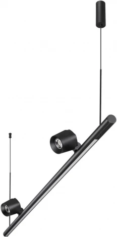 Светильник подвесной диммируемый (сенсер) Novotech Fermo 359309 черный OVER LED 14W+14W 4000K 220V (регулировка яркости, сенсорный выключатель, на тросе)