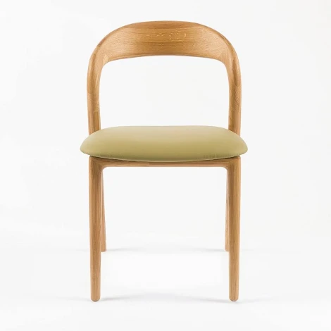 Стул Юки массив дуба бесцв. матовый натуральная кожа фисташковый Stool Group УТ000042922