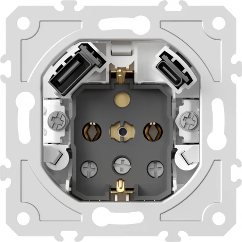 Механизм розетки с заземлением с USB Type A+С Donel DB DB19900