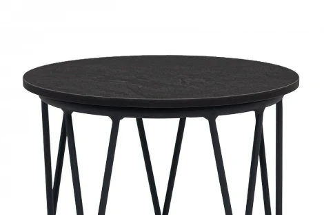 "Перу" журнальный стол из HPL круглый Ø40 H55, каркас из алюминия темно-серый (RAL 7024) муар, цвет столешницы "серый гранит" 4SIS GRAY-D40-Al-PER(Ral7024Mua)-4sis