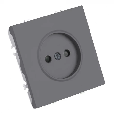 Розетка 1-местная с з/ш, б/з (механизм) СЗК 250В 16А RST16-5109-10ZK платиново-серый soft touch Stekker Эмили 50242