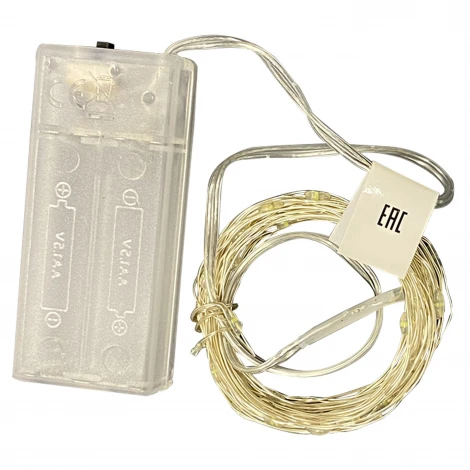 Гирлянда Uniel ULD-S0500-050/SCB/2AA WHITE IP20 DEW