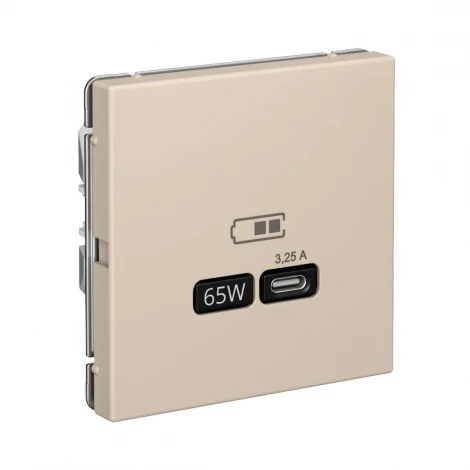 Розетка с быстрой зарядкой USB Type-C 65Вт (песочный) Systeme Electric GAL001227