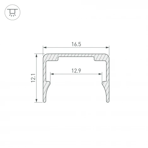 Профиль WPH-FLEX-1414-1000 ANOD (Arlight, Алюминий) 062506