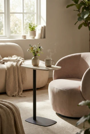 Стол придиванный Дей дуб жемчужный/черный Mebelik 008958