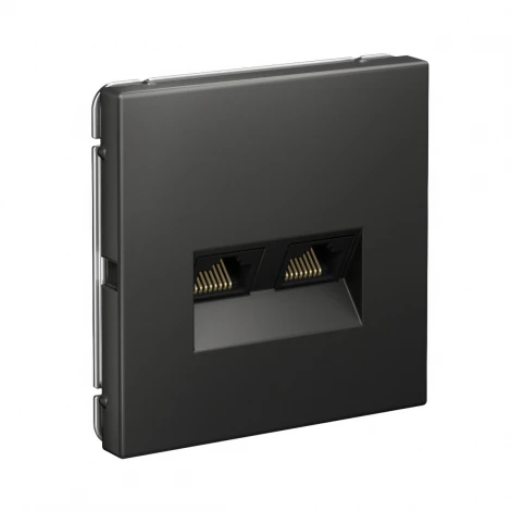 Розетка Ethernet RJ-45 двойная (базальт) Systeme Electric GAL001488