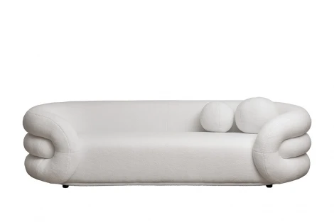 Диван Монблан(Monblan) трехместный букле белый Hush000 232*96*63см Garda Decor MONBLAN-T3-Hush000