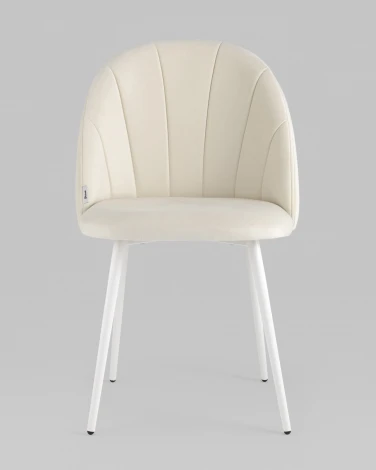 Стул Логан SN велюр молочный белые ножки Stool Group УТ000042203