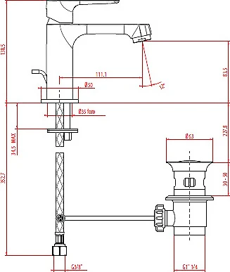 Смеситель Gattoni H2OMIX 3000 3041C0 для раковины