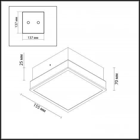 Настенно-потолочный светильник Odeon Light Tela 2537/1C