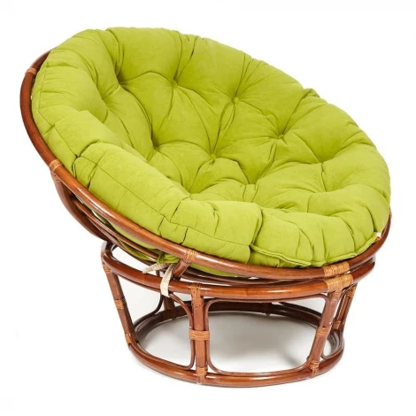 Кресло PAPASAN/ПАПАСАН 23/01 W /с подушкой/ диаметр подушки 125см, 115х101х104см, пекан орех, флок олива, 23 Tetchair 13741
