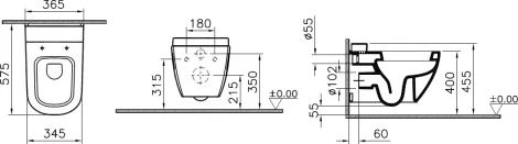 Унитаз подвесной VitrA D-Light 5910B003-1086 с емкостью для чистящей жидкости